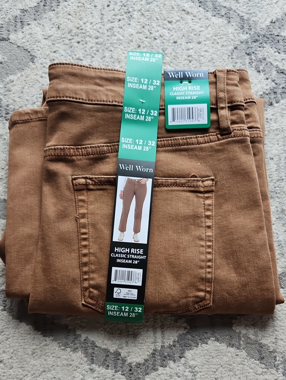 NEW! Well Worn Brown High Rise Classic Straight Jeans Multiple Sizes - Picture 10 of 11